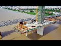 russey keo cable bridge update ~ ទិដ្ឋភាពការសាងសង់ស្ពានបេតុងខ្សែកាបឬស្សីកែវ ស្ពានឬស្សីកែវ