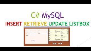 C# MySQL: Insert,Select/Retrieve,Show In ListBox From Database