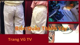 Biến chiếc quần thành váy xuông đẹp kute - trangvutv