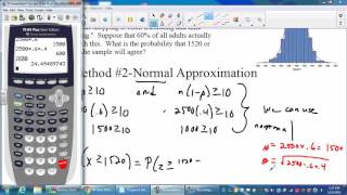AP Stats ch 6 video 9 Binomial and Normal connections
