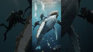 Giant Whale in Trouble! How Did Humans Remove Its Parasites? #rescue #animals#whale