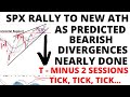 S&P 500 Rally to New Highs as Predicted - Top & Reversal Coming! T- Minus 2 Sessions - TICK, TICK, .