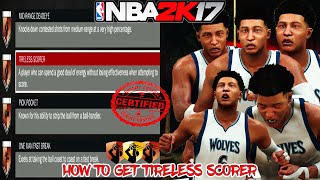 NBA 2K17 How To Get TIRELESS SCORER Badge Tutorial FASTEST WAY TO GET TIRELESS SCORER 100% WORKING !