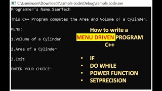 How to write a MENU DRIVEN program in c++