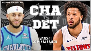 Charlotte Hornets vs Detroit Pistons Full Game Highlights | Mar 11 | 2024 NBA Season