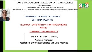 Command Line Arguments | Python Programming | SNS INSTITUTIONS