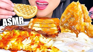 ASMR AMERICAN BREAKFAST with WAFFLES \u0026 CHEESY HASH BROWNS HOMEMADE MUKBANG | ASMR Phan