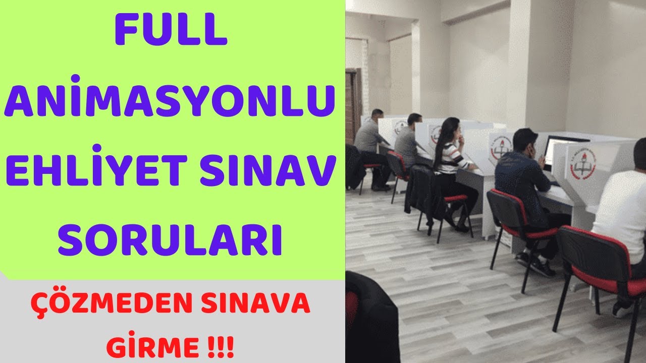 YENİ ANİMASYONLU EHLİYET SINAV SORULARI / 2023 ARALIK 2024 OCAK EHLİYET ...