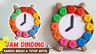 Membuat Jam Dinding dari Kardus & Tutup Botol || Kerajinan dari Barang Bekas || Wall Clock Ideas