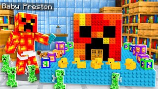 Never Break into Baby Preston's Impossible House! - Minecraft