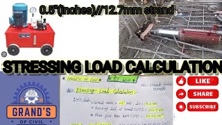 How to calculate Stressing load of PT Slab