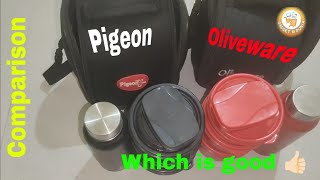 Comparison between Pigeon lunch box vs Oliveware lunch box 🔥😎