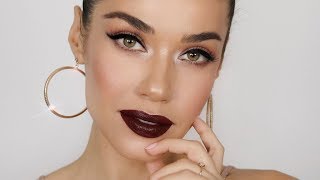 Dark Lip Holiday Glam Makeup | Eman