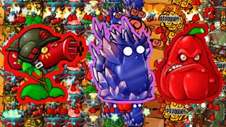 PvZ 2 Fusion 2.1.4 - Super Gatling Cherry, King Nut Obsidian, Spicy Squash Mode Survival Hard