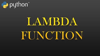 29 - Lambda Function | Python Full Course For Beginners
