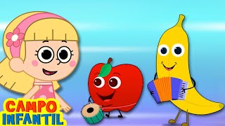 ¡Desfile Divertido de Frutas! 🍇🥁Canción de Frutas para niños | Aprende Frutas | Campo Infantil