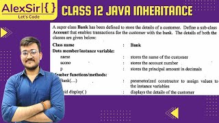 Class 12 ISC JAVA || Inheritance Program in Java-2