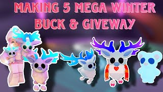 Making 5 Mega Winter Buck Pets in Adopt Me + Giveaway ! 🎉 | #adoptme #roblox