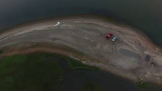 Fogland beach at sunset HD video from aircraft video log