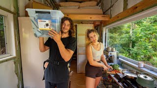 Building a tiny home while living out of it (DAY IN THE LIFE)