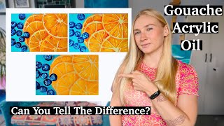 3 Mediums 3 Paintings, same subject, what's the difference?