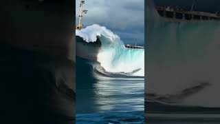 What Happens When a Gigantic Wave Looms Over a Ship? #ship #shipescape  #scaryocean