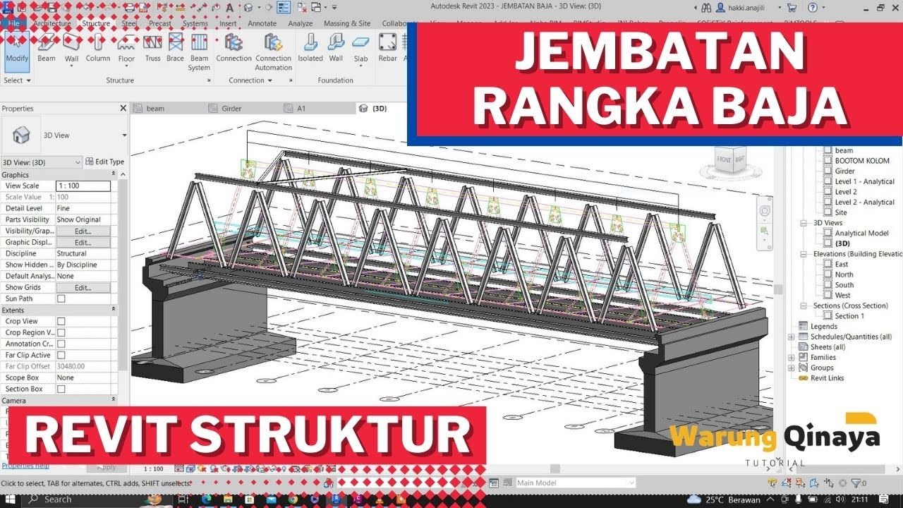 Revit Struktur | Jembatan Rangka Baja - YouTube