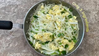 Very FRIENDLY BUDGET recipe - Stir fried radish with eggs [only 3 ingredients in 15 minutes]