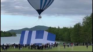 The largest Greek Flag in history (1,500 sq ft) unfurling in Karditsa.