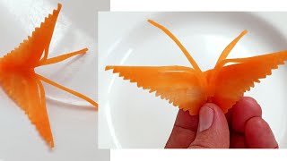 Beautiful Carrot Butterfly Garnish | How To Make Butterfly With Carrot | Carrot Garnish | GARNISHING