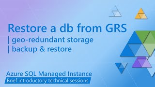 Restore a database backup from geo-redundant storage (GRS)