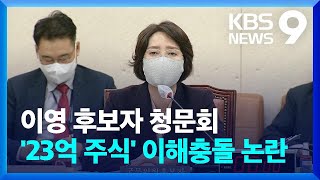 ‘이해충돌 논란’ 이영 후보자 인사청문회…“납품단가 연동제 법제화” / KBS  2022.05.11.