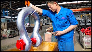 Giant Bow Shackle Forging Process！Large Rigging Factory！