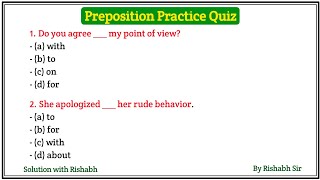 Preposition objective questions | Preposition in english grammar | Prepositions practice exercises