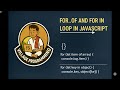 For of loop in JavaScript | For in loop in JavaScript | @VillageProgramming | #javascripttutorial