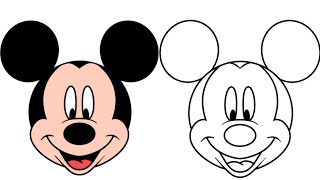 How to draw Mickey Mouse || how to draw Mickey Mouse step by step || cute drawings for kids