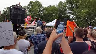 Canada national anthem at Toronto Queens Park anti lockdown protest July 24 2021