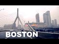 Boston City in Snowy Winter