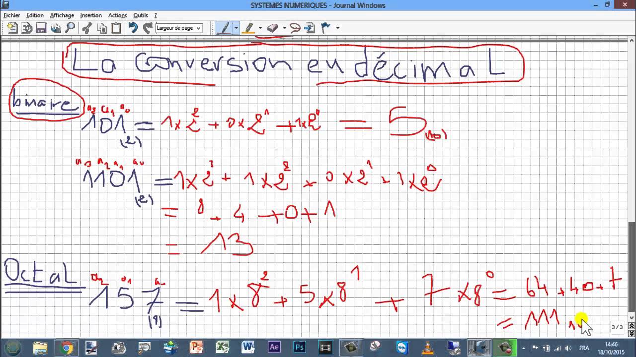 La Conversion Des Systèmes Binaire Octal Et Héxadécimal Au Décimal ...