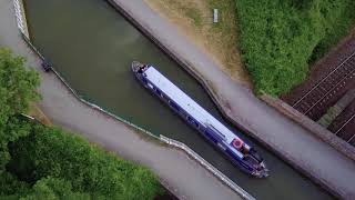 Portrait of Avoncliff.  Wiltshire. DRONE FLIGHT 4K