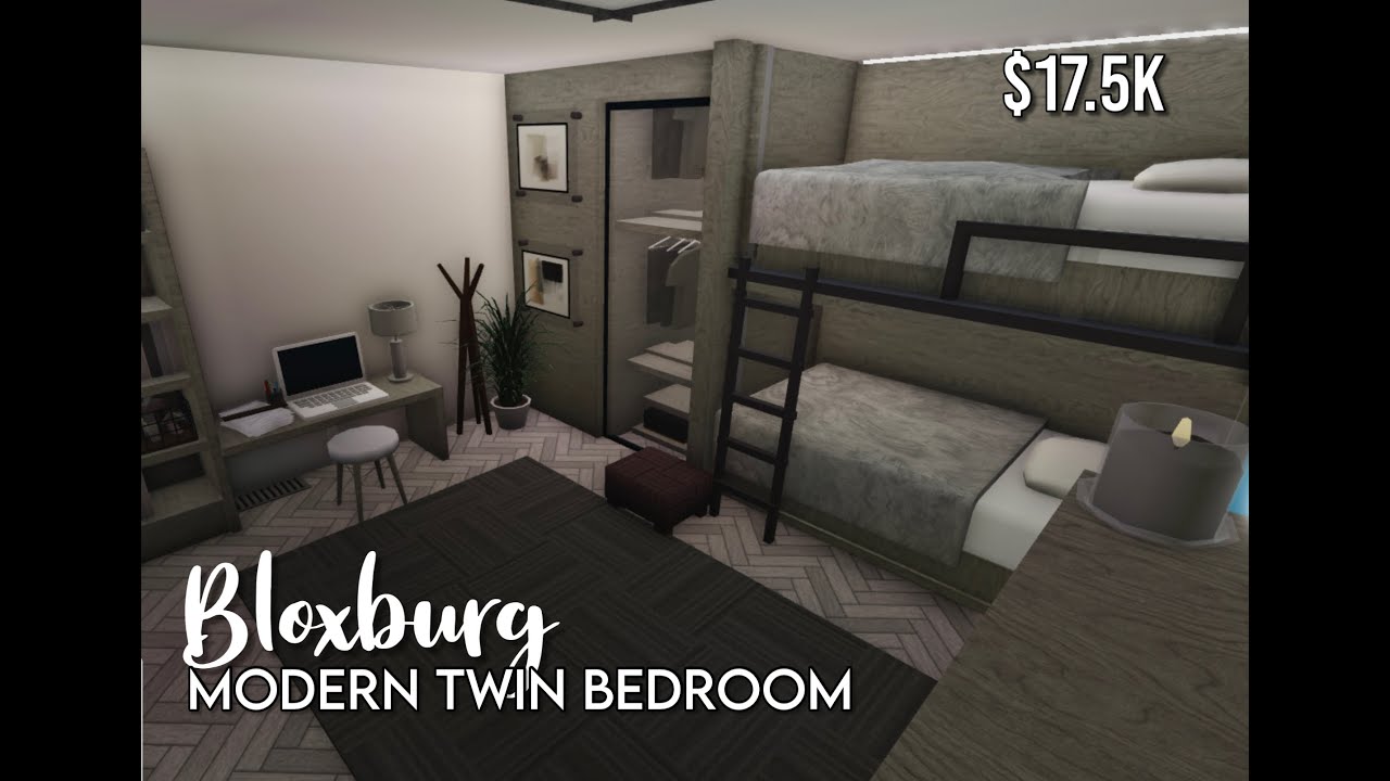 BLOXBURG | Modern Twin Bedroom | Advanced Placing | $17.5K | - YouTube