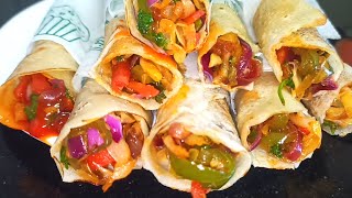 easy veg rolls recipe | सिर्फ 5min में न आटा गूंदना न बेलना सिर्फ घर की चीजों से बनाएं वेज रोल