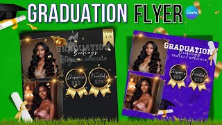 Easy Graduation Flyer DIY With Canva | Hair Motion Social Media Post | Creative Hair Service Flyers
