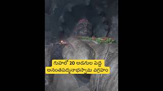 గుహలో 20 అడుగుల పెద్ద అనంతపద్మనాభస్వామీ విగ్రహం