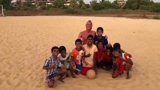 Kevin Rääbis and football with kids in India