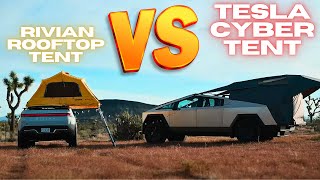 Comparing the Tesla CyberTent to the Rivian Rooftop Tent in Electric Trucks