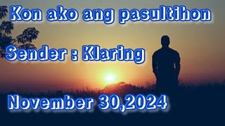 kon ako ang pasultihon sender Klaring November 30 2024