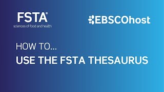 How to use the FSTA thesaurus on EBSCOhost