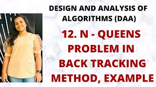 N Queens Problem in Back Tracking - Method, Example |L-12||DAA|