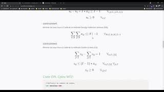 Cplex TSP, traveling salesman problem, élimination des sous tours à l'aide de DFJ